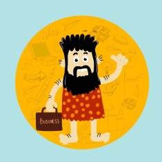 Various business infographic elements with caveman