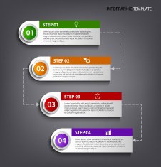 Info graphic with colorful tags labels design template