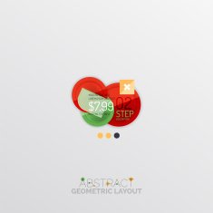 Glossy paper style geometric abstract infographic design N2