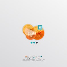 Glossy paper style geometric abstract infographic design N5