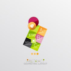 Glossy paper style geometric abstract infographic design N6