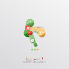 Glossy paper style geometric abstract infographic design N9