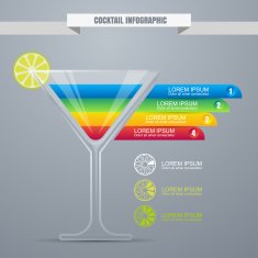 Cocktail concept infographic design template
