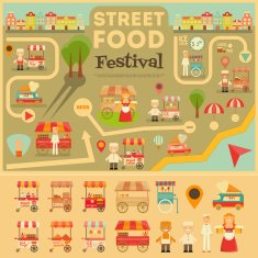 Street Food on City Map N2