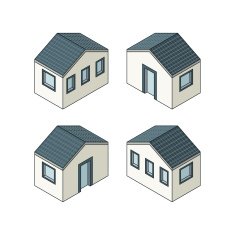 Isometric buildings set N8