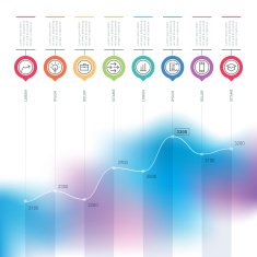 Business chart graph of increase Vector infographics
