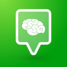 Square tooltip with a brain