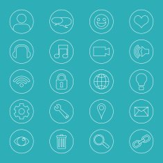 Line Icons For Business Office Set