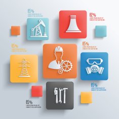 Engineer industry design info graphic template vector