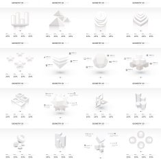 White infographic 3d Graph template Vector N2