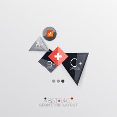 Glossy paper style geometric abstract infographic design N11