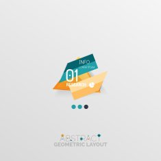 Glossy paper style geometric abstract infographic design N12