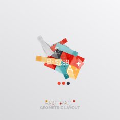 Glossy paper style geometric abstract infographic design N13