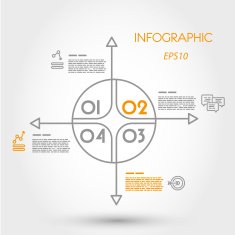 linear infographic ring with arrows