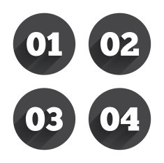 Step one two three icons Sequence of options N5