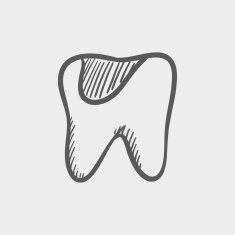 Tooth decay sketch icon