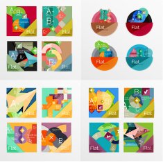 Modern geometric design temlates universal diagram banner number options workflow N3