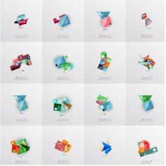 Modern geometric design temlates universal diagram banner number options workflow N4