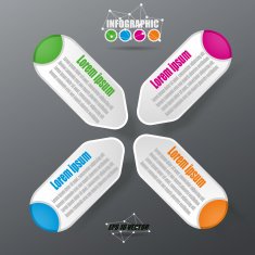 3D Infographic Paper Style Vector