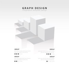 White color Infographics vector design template 3D Charts diagr