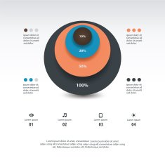 modern realistic pie chart infographic elements template