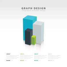 3D Vector abstract squares and cubes infographic template
