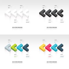 3d Pointer icon infographic design set N2
