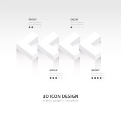 white 3d Pointer icon infographic design N2