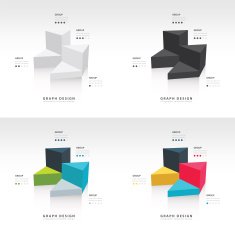 triangle graph infographic set