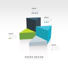 4 color triangle graph infographic
