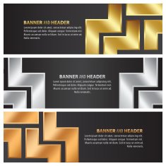 gold silver and bronze banner template design abstract set