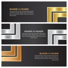 gold silver and bronze banner template design angle background