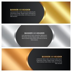 gold silver and bronze Oval style banner
