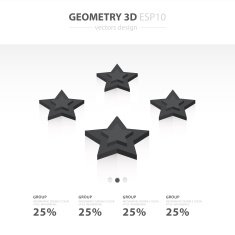 Star Icons Infographic template black color