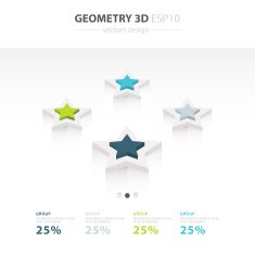 Star Icons Infographic template 4 color