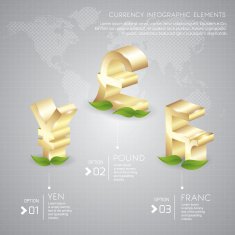 Currency infographic elements