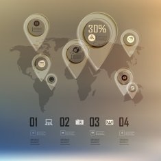 Transparent business Infographics diagram on blur landscape N3