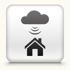 Square Button with Wi-Fi House