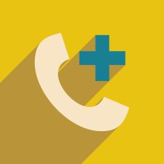Flat with shadow icon and mobile application online medical care