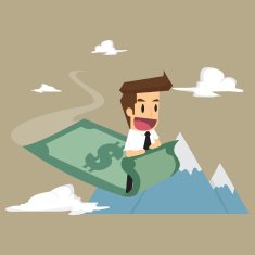 businessman riding money finance survey N2