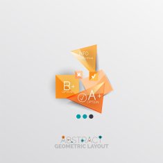 Glossy paper style geometric abstract infographic design N19
