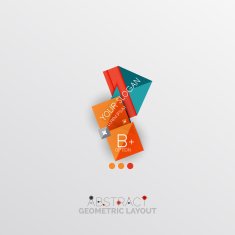 Glossy paper style geometric abstract infographic design N21