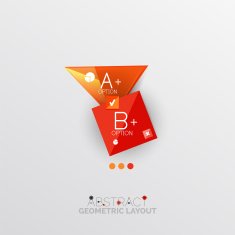 Glossy paper style geometric abstract infographic design N23