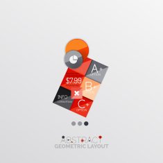 Glossy paper style geometric abstract infographic design N24