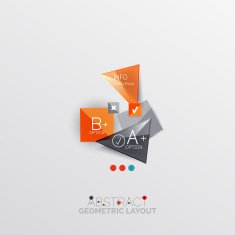 Glossy paper style geometric abstract infographic design N25