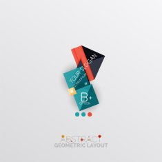 Glossy paper style geometric abstract infographic design N27