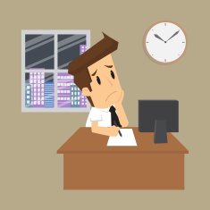 businessman working overtime