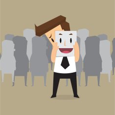 Fake businessman wearing mask smile rage cavaliers Business con N3