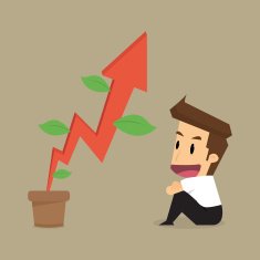 businessman wait to grow up rising arrow
