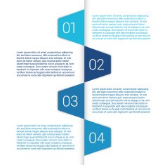 Fold ribbon secuence chart infographic template design